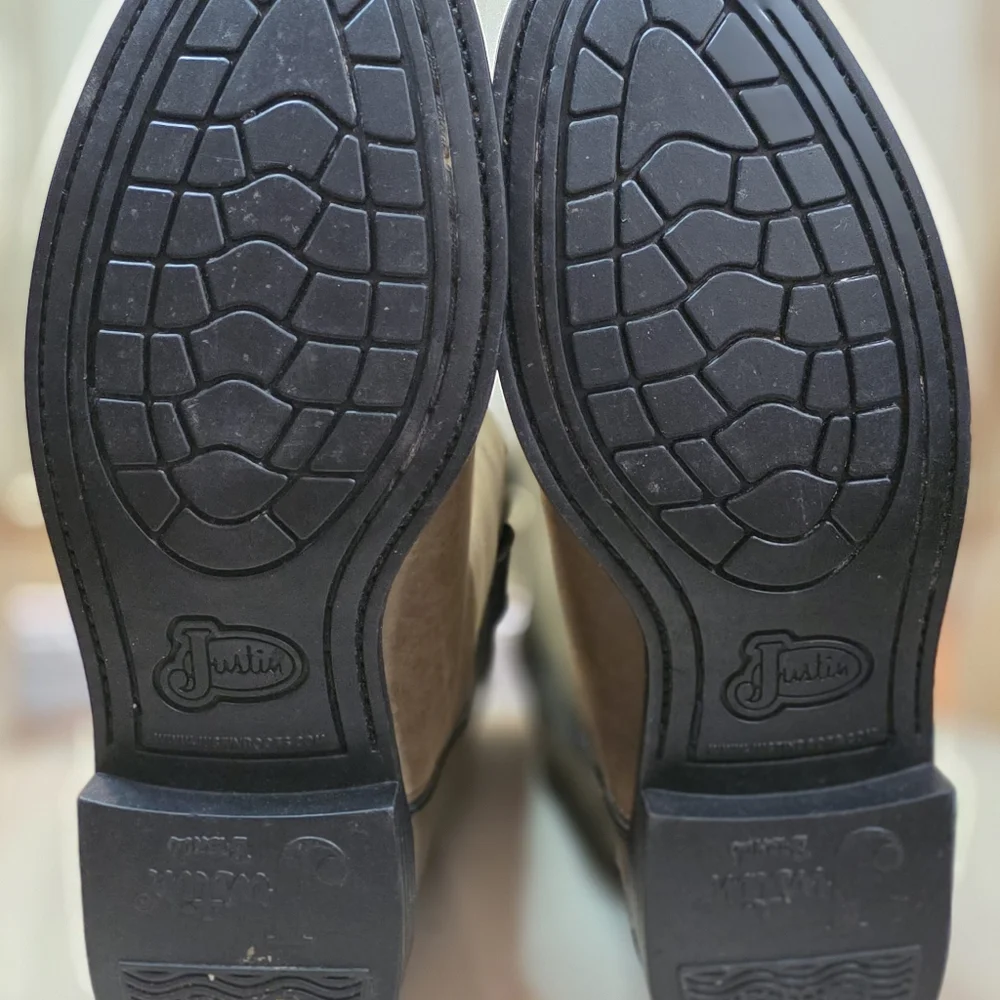 JUSTINS MENS 10" TEMPLE ROPER  CLAY BROWN CASUAL BOOTS SIZE 8 - Picture 8 of 8